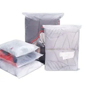 Pacote de embalagem de plástico reciclado Pacote Ziploc de pacote de roupas de roupas personalizadas PE Slide Clear Zipper Bag
