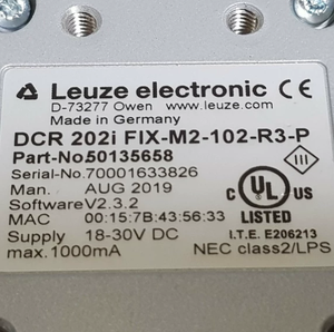 เครื่องอ่านโค้ด 1D/2D แบบตั้งโต๊ะประสิทธิภาพสูง LEUZE DCR 200i ซีรีส์ รุ่น LEUZE DCR 248i/DCR 208i/DCR 202i/DCR 249i/DCR 204i - Product Image 2