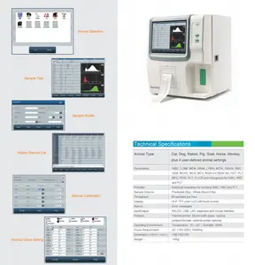 Portable Medical Blood Testing Machine 3 Part Full Auto Veterinary Hematology Analyzer