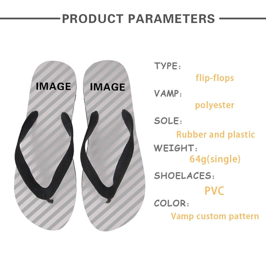 Custom Logo Printing PE PVC Filp Flops Women Men Non-slip Rubber Beach Slippers