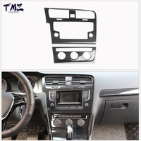 Kit de décoration complet pour accoudoir de porte de console centrale style fibre de carbone, accessoire intérieur pour Volkswagen Golf Mk7 2014-2020 LHD