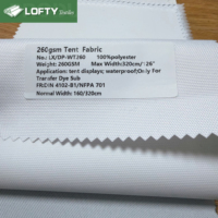 Tissu de tente ignifuge imprimable 600D pour tente publicitaire extérieure résistante à l'eau, 260~270gsm, pour sublimation