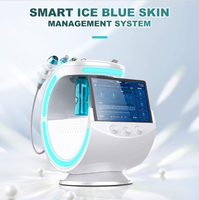 Appareil Hydra Facial 7-en-1 intelligent, jet d'oxygène bleu glace, microdermabrasion, analyseur de peau pour salon et spa