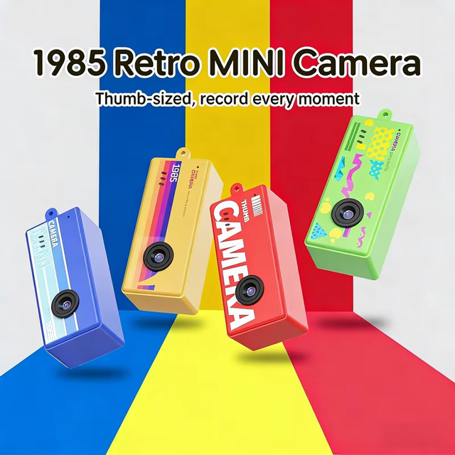 HD Digital Camera 0.96 Inch Keychain Camera Retro Support Memory Card 1080P Very Small Camcorder Video Recorder with Flash