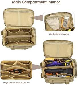 กระเป๋าใส่ของอเนกประสงค์กันแรงเสียดทานด้านล่างสีน้ำตาลอ่อนกันเสียดสีสำหรับผู้ชายกระเป๋าใส่ของอเนกประสงค์สำหรับช่างซ่อมช่วงยุทธวิธี - Product Image 3