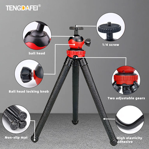 TENGDAFEI Trépied universel pour téléphone et appareil photo TikTok Live, rotation à 360 degrés, réglable, mini, portable, anti-traces de doigts, en carbone - Product Image 1