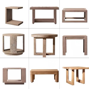 Modern Weather-resistant Teak <b>Outdoor</b> <b>Side</b> <b>Table</b> Set for Hotel Garden Poolside Villa hotel Patio Use - Product Image 2