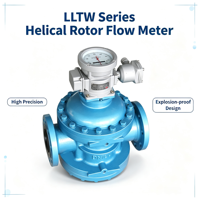Medidor de Flujo de Rotor Helicoidal LLTW de Baja Viscosidad y Alta Precisión para Medición de Crudo y Petróleo Pesado