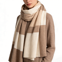Écharpe en cachemire à blocs de couleur, plaid doux, châle d'hiver de qualité supérieure pour femmes, accessoire élégant