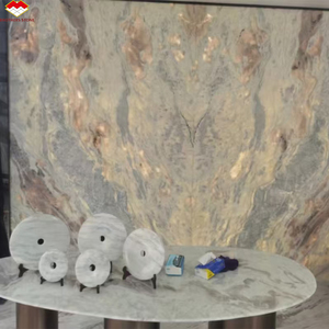 Lujosa losa grande de mármol blanco cristalino Da Vinci con diseño decorativo de <span class=keywords><strong>libro</strong></span> para paneles de pared interior y tableros de mesa - Product Image 4