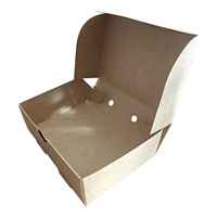 Emballage personnalisé pour la restauration rapide, boîte en papier kraft à clapet, jetable, pour hamburgers, hot-dogs, nouilles, carton de qualité alimentaire