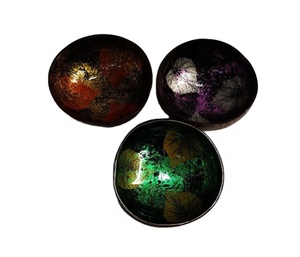 2021 design natural ecofriendly bowls unique design colorful cheap coconut bowl from vietnam