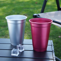 Tasses en aluminium en gros 500 ml à paroi simple empilables, tasses à bière en aluminium, tasses à bière à changement de couleur à froid, tasses à sublimation