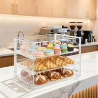 Vitrine de présentation en acrylique pour pâtisseries, buffet amovible pour cupcakes, présentoir de comptoir pour pain et gâteaux