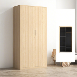 Casier de rangement métallique à 2 portes pour vêtements de personnel, avec impression par transfert à grain de bois, pour salle de sport et vestiaire d'employés - Product Image 6