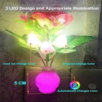 Lampe LED à brancher avec capteur crépusculaire automatique 0,5W, économie d'énergie, veilleuse de rêve, lumières de nuit en forme de rose et de champignon pour chambre à coucher