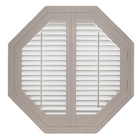 Volets de plantation en tilleul naturel Volets de forme ovale en PVC imperméable en faux bois pour fenêtres et portes