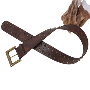 Cinture Vintage JULUN per <span class=keywords><strong>Donna</strong></span>, <span class=keywords><strong>Cintura</strong></span> in PU con Borchie e Fibbia in Ottone Anticato, Stile Punk, Accessorio Quotidiano - Product Image 5