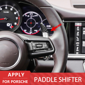 Extension de volant de voiture en Fiber de carbone, levier de vitesse pour <span class=keywords><strong>Porsche</strong></span> <span class=keywords><strong>Panamera</strong></span> Cayenne Macan 718 911 918 <span class=keywords><strong>2023</strong></span>, pièce de voiture - Product Image 2