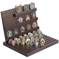 Présentoir personnalisé pour grandes pièces commémoratives avec protection UV et support en bois pour vitrine de collection