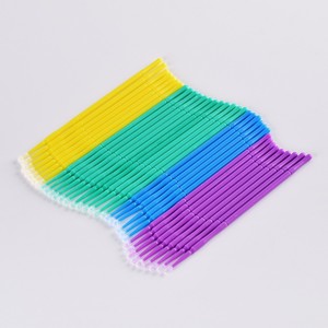 100pcs Disposable Microbrush Applicator Plastic Cotton Eyelash Cleaning Swab for Lash <b>Extension</b> Makeup Use - Product Image 4