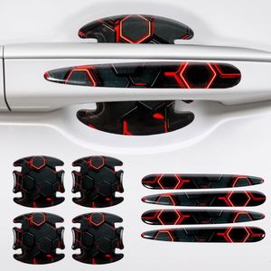 8PCS Adhesivos de Protección para Manijas de Puerta de Coche con Diseño de Panal de Abeja, Películas Protectoras de Pintura para Manijas de Puerta de Coche - Product Image 1