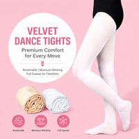 Chaussettes de danse classique pour filles 90D avec design en velours à la partie intime, en Spandex/Coton