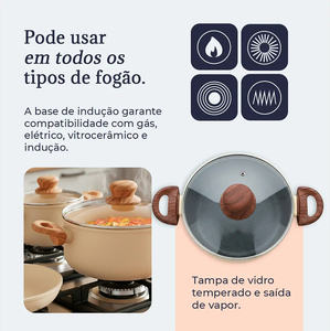 Modern Ceramic Marble Coated Pot Pan Glass Lids Bakelite Handles Non-Stick 6-Piece Aluminum <b>Cookware</b> <b>Set</b> <b>Induction</b> Compatible - Product Image 5
