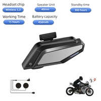 Casque de moto sans fil Voiture L8 BT 5.3 étanche IP65 avec suppression du bruit CVC, commande vocale et réponse automatique