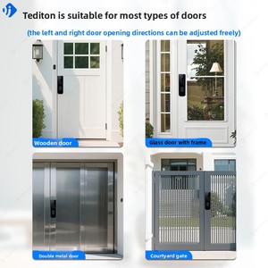 Meilleure vente transfrontalière : Serrure de porte intelligente en alliage d'aluminium GT01 à double empreinte digitale, compatible TTLock/Tuya, étanche - Product Image 4