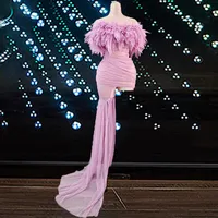नई प्रौद्योगिकी 2021 फैशन गुलाबी फीता महिलाओं क्लब कपड़े सेक्सी वियोज्य अनुगामी पूंछ कपड़े महिलाओं सुरुचिपूर्ण स्नातक के लिए