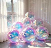 Boule miroir gonflable géante irisée, ballon sphérique miroir gonflable en PVC pour événements, fêtes et décoration publicitaire
