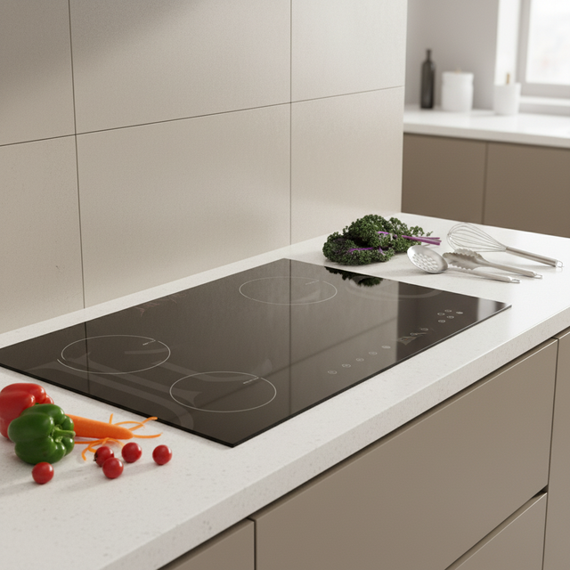 Electric Built-in Stainless Steel Zone 4 Burners Induction Cooker with Touch Control and 8000W for Household and Hotel Kitchens