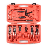 Jeu de pinces à colliers de serrage robustes 9 pièces - Kit d'outils professionnels pour liquide de refroidissement/radiateur automobile avec câble flexible de 24 pouces