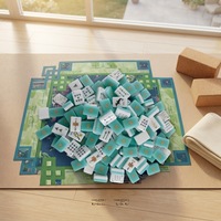 Tapis de Mahjong Chinoiserie Garden, Tuiles de Mahjong Américaines 160, Coque Acrylique Vert Jade, Mahjong Ocean Wind pour Décoration Intérieure et Soirées Jeux