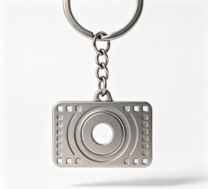 Stainless Steel Camera <b>Keychain</b> Metal Key Ring Engraved Pendant <b>Custom</b> Logo Gift Souvenir - Product Image 5