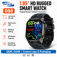 Montre connectée DS8, écran IPS 1,95 pouces 320x386, GPS, appels sans fil, IP67, robuste, alliage de zinc, lampe de poche, 32 Go, OEM, stock disponible en gros