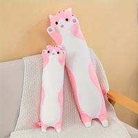 Oreiller en peluche pour chat de 90 cm, adorable chaton en peluche, jouet doux confortable, design anime, rembourrage en coton PP polyester, cadeau unisexe, sous vide