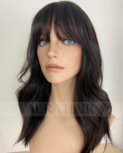 Tóc Người Châu Âu Bằng Lụa Màu Tự Nhiên, Tóc Giả Bằng Lụa Buộc Tay Với Tóc Mái - Product Image 2