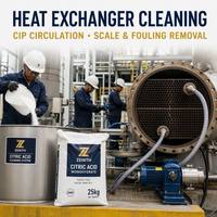 Acide citrique monohydraté industriel pour additif retardateur de durcissement du béton