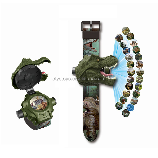 3D Dinosaur Toys Projector Watch Kids Toy Watches with Cartoon Images 24 Pictures Best Gift for Children