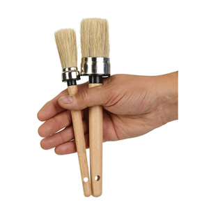 Brosse circulaire en poils de sanglier naturels, brosse de détail automobile, brosse ronde pour <span class=keywords><strong>peinture</strong></span> avec manche en bois verni - Product Image 4
