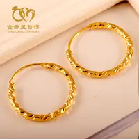 Jxx-pendientes de aro chapados en oro de 24k para mujer, aros de oro de nueva moda y conjuntos de pendientes baratos