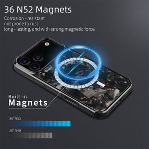 Coque de téléphone en fibre de carbone magnétique pour iPhone 17 Pro Max 17 Air, cadre en TPU antichoc avec texture antidérapante - Product Image 4