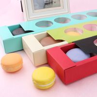 Boîte de macarons, 5 pièces, sélection de la couleur du téléphone, boîte d'emballage de gâteaux, boîtes pliantes, matériaux emballés