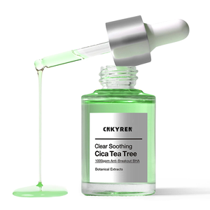 Suero facial de árbol de té Cica, extractos botánicos, tratamiento calmante transparente para la piel, repara el suero de la piel dañada, antienvejecimiento - Product Image 1