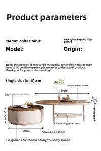 Nouvelle <span class=keywords><strong>table</strong></span> <span class=keywords><strong>basse</strong></span> ovale de style médiéval vintage en bois massif laqué avec rangement, aucun assemblage requis, idéale pour les petits espaces - Product Image 2