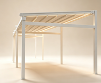 Auvent pliable motorisé électrique avec télécommande, structure en alliage d'aluminium, protection imperméable pour les fêtes en plein air, le camping et les restaurants |