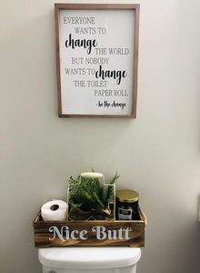 Ferme rustique bonjour doux joues porte-papier hygiénique accessoires de salle de bain porte-shampooing multifonction organisateur étagère en tissu - Product Image 5