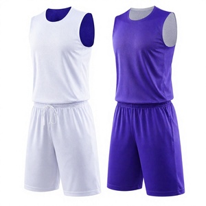 Custom Reversible Basketball Training <b>Set</b> Double Layer Moisture-Wicking Sleeveless Polyester Practice Uniform OEM ODM Private - Product Image 1